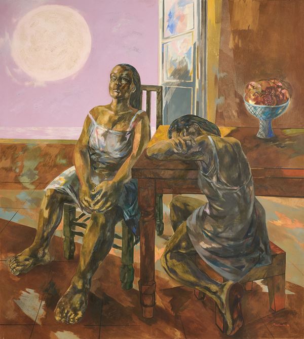 Andrea Martinelli : Figure  (1986)  - Olio su tela - Asta Dipinti, Disegni, Sculture e Grafica - Casa d'aste Farsettiarte