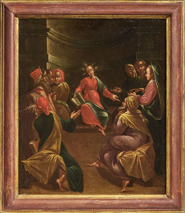 Scuola emiliana del XVII secolo - Cristo tra i Dottori