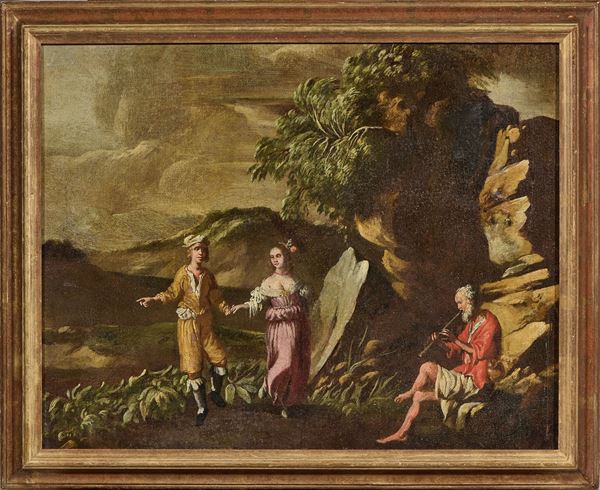 Ambito emiliano del XVII secolo - Scena arcadica