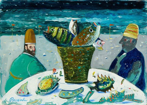 Antonio Possenti : Senza titolo  - Olio su cartone telato - Asta Dipinti, Disegni, Sculture e Grafica - Casa d'aste Farsettiarte
