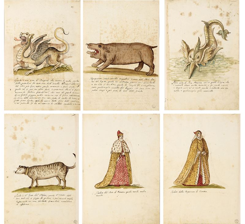 Tre pagine formato in folio