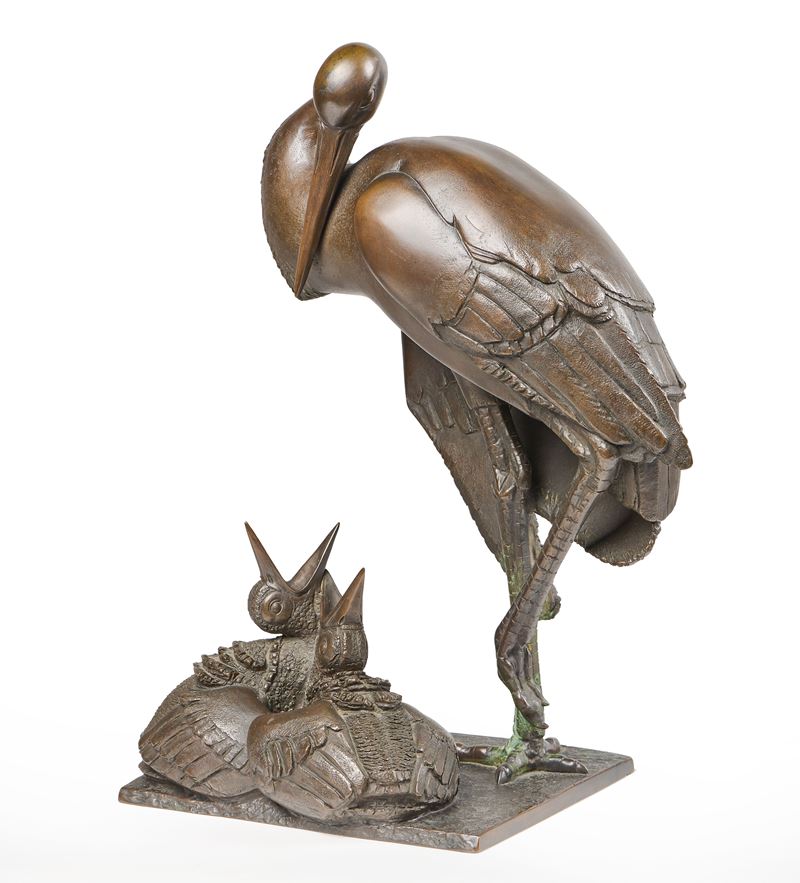 Cicogna con i piccoli