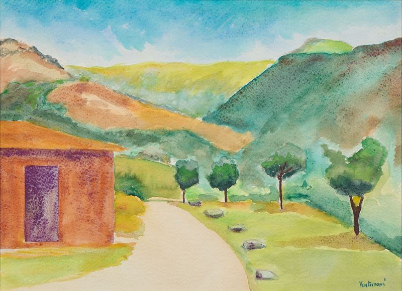 Roberto Venturoni - Paesaggio - Acquerello su carta