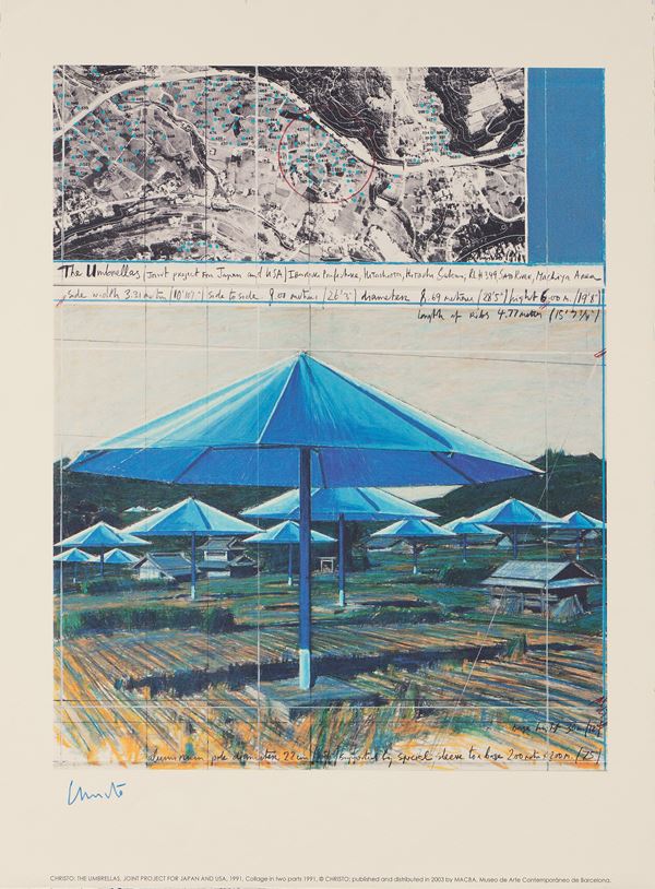 Christo : The Umbrellas, Joint Project for Japan and Usa  (2003)  - Cromolitografia - Asta Arte Moderna, Contemporanea e Grafica - Casa d'aste Farsettiarte