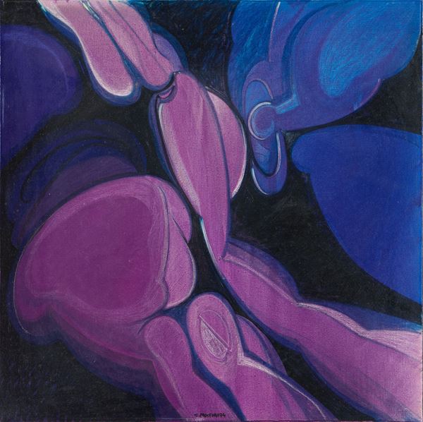 Gualtiero Mocenni : Crisalidi  (1974)  - Acrilico e tecnica mista su tela - Asta Dipinti, Disegni, Sculture e Grafica - Casa d'aste Farsettiarte