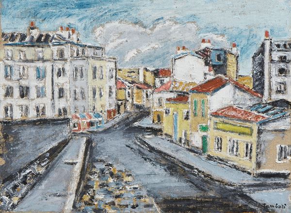 Orfeo Tamburi : Parigi  - Olio su tela applicata su tavola - Asta Dipinti, Disegni, Sculture e Grafica - Casa d'aste Farsettiarte