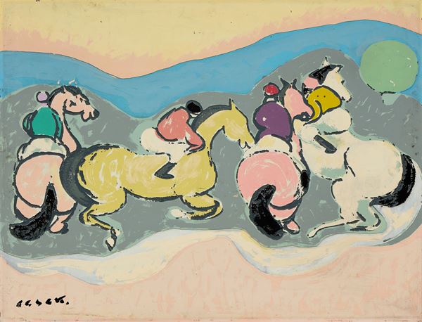 Giuseppe Cesetti - Cavalli e fantini