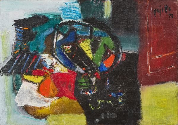 Guido Pajetta : Senza titolo  (1973)  - Olio su tela - Asta Dipinti, Disegni, Sculture e Grafica - Casa d'aste Farsettiarte
