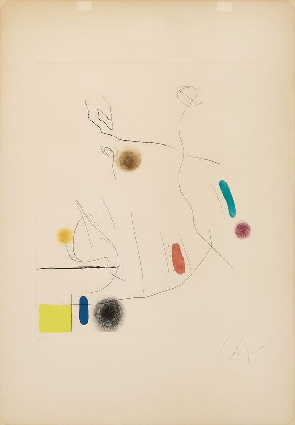 Joan Miró : Gravé sur Le Givre I  (1972)  - Acquaforte e acquatinta, es. H.C. - Asta Dipinti, Disegni, Sculture e Grafica - Casa d'aste Farsettiarte