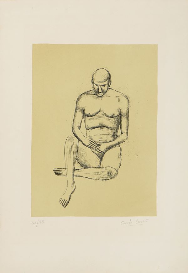 Carlo Carrà - Nudo seduto
