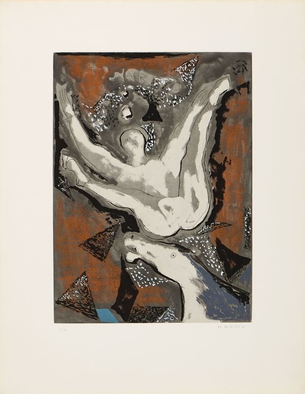 Marino Marini : Giocoliere e cavallo  (1977)  - Acquaforte e acquatinta, es. 7/90 - Auction Paintings, Drawings, Sculpures and Multiples - Casa d'aste Farsettiarte