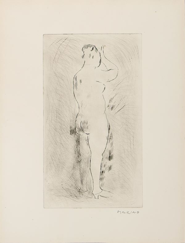 Marino Marini : Pomona  (1950)  - Acquaforte e puntasecca - Asta Dipinti, Disegni, Sculture e Grafica - Casa d'aste Farsettiarte