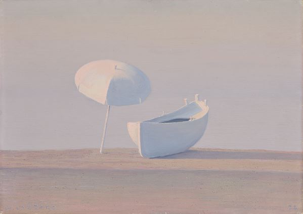 Walter Lazzaro : Omaggio a Lazzaro  (1978)  - Olio su cartone telato - Asta Dipinti, Disegni, Sculture e Grafica - Casa d'aste Farsettiarte