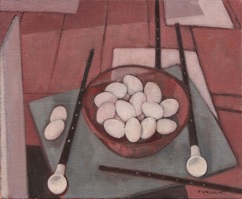 Ciotola con uova e flauti