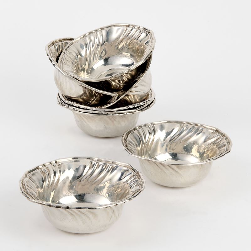 Otto coppette in argento