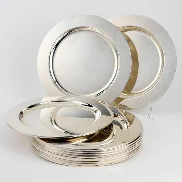 Dodici sottopiatti in argento  - Auction Silver - Casa d'aste Farsettiarte