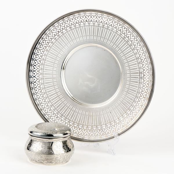 Tiffany piatto e scatola in argento