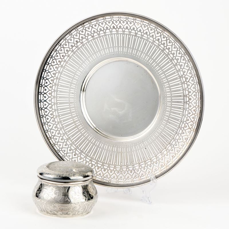 Tiffany piatto e scatola in argento