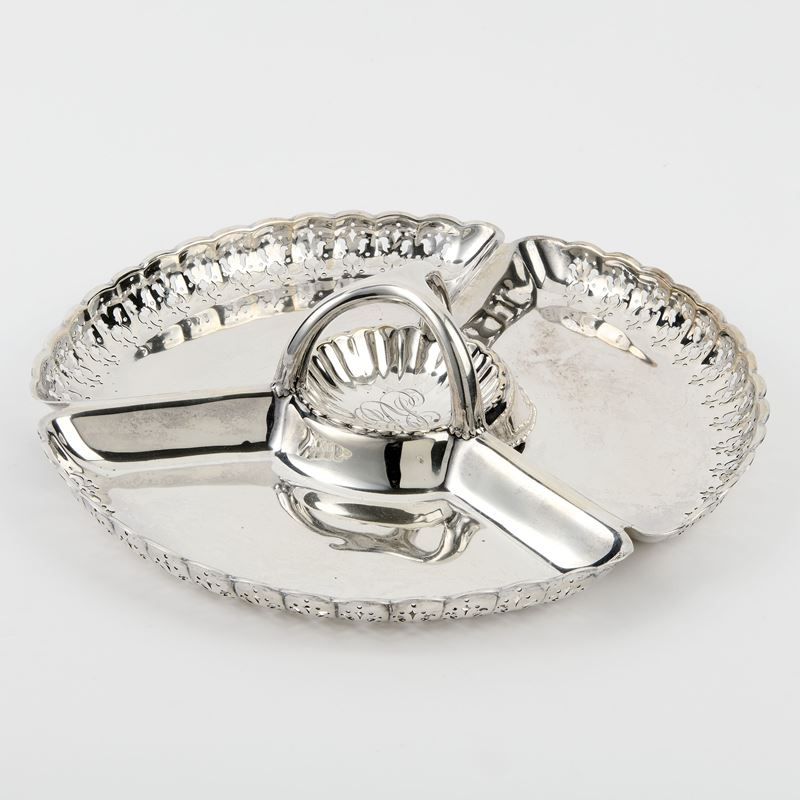 Tiffany centrotavola (o antipastiera) rotondo in argento