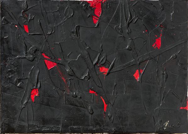 Pierluigi De Lutti : Oceano nero  - Olio su tela - Asta Dipinti, Disegni, Sculture e Grafica - Casa d'aste Farsettiarte
