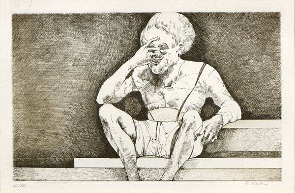 Karl Plattner : Senza titolo  - Acquaforte, es. 30/30 - Asta Dipinti, Disegni, Sculture e Grafica - Casa d'aste Farsettiarte