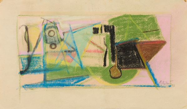Armando Pizzinato : Senza titolo  (1947)  - Pastello su carta - Asta Dipinti, Disegni, Sculture e Grafica - Casa d'aste Farsettiarte