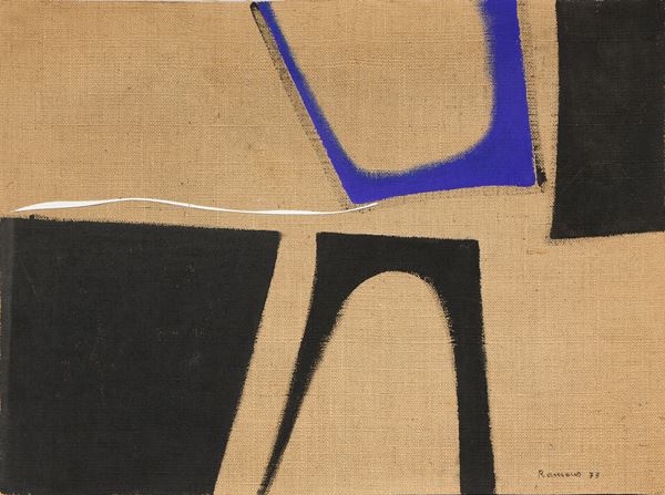 Carlo Ramous : Senza titolo  (1973)  - Tecnica mista e collage su tela juta - Asta Dipinti, Disegni, Sculture e Grafica - Casa d'aste Farsettiarte