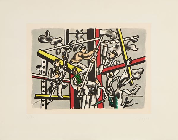 Fernand Léger : Senza titolo  - Litografia a colori, es. 5/75 - Asta Dipinti, Disegni, Sculture e Grafica - Casa d'aste Farsettiarte