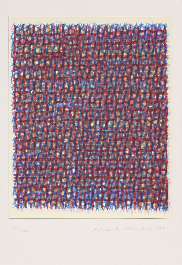 Piero Dorazio : Senza titolo  (1984)  - Serigrafia a colori su tela applicata su cartoncino, es. 40/100 - Asta Dipinti, Disegni, Sculture e Grafica - Casa d'aste Farsettiarte
