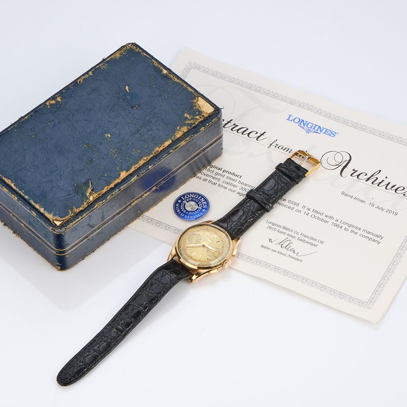 Longines Cronografo in oro rosa, 1950-60