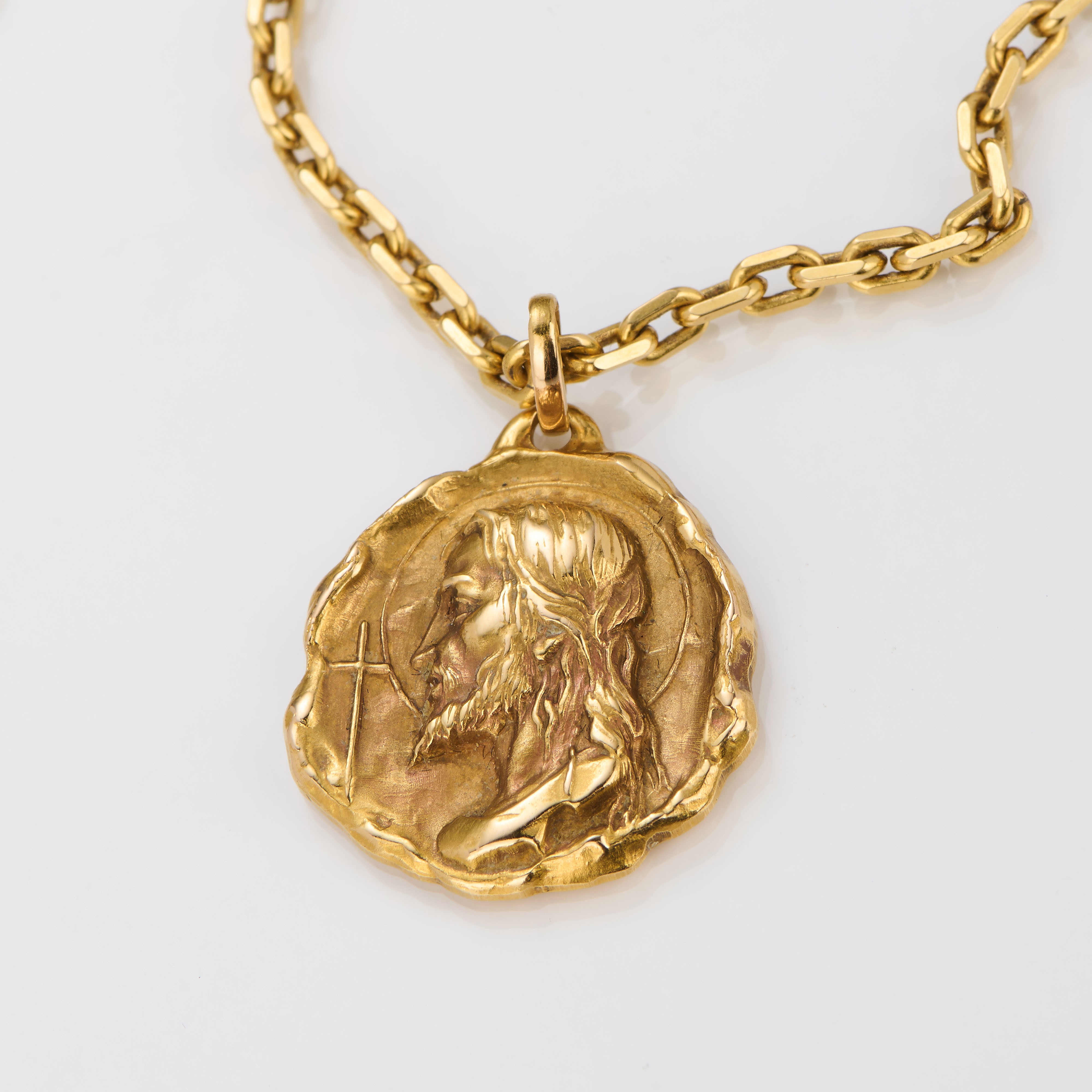 Catenina in oro giallo 18 kt con medaglia religiosa