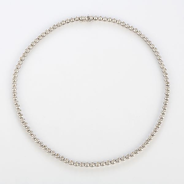 Collana oro bianco e diamanti