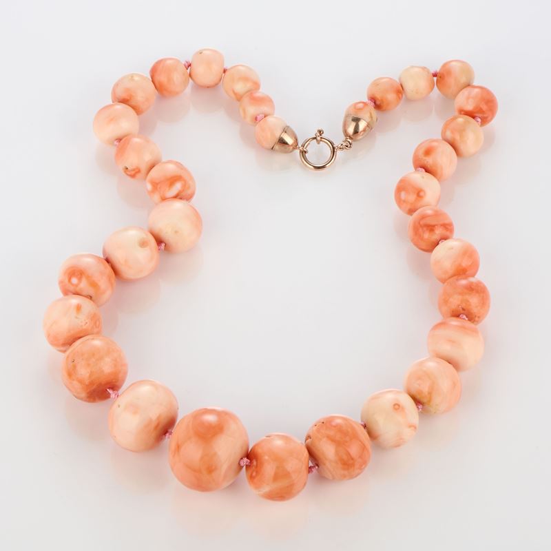 Collana in corallo rosa Deep Sea in gradazione