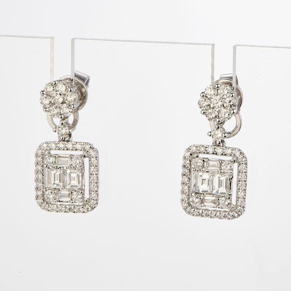 Orecchini in oro bianco e diamanti