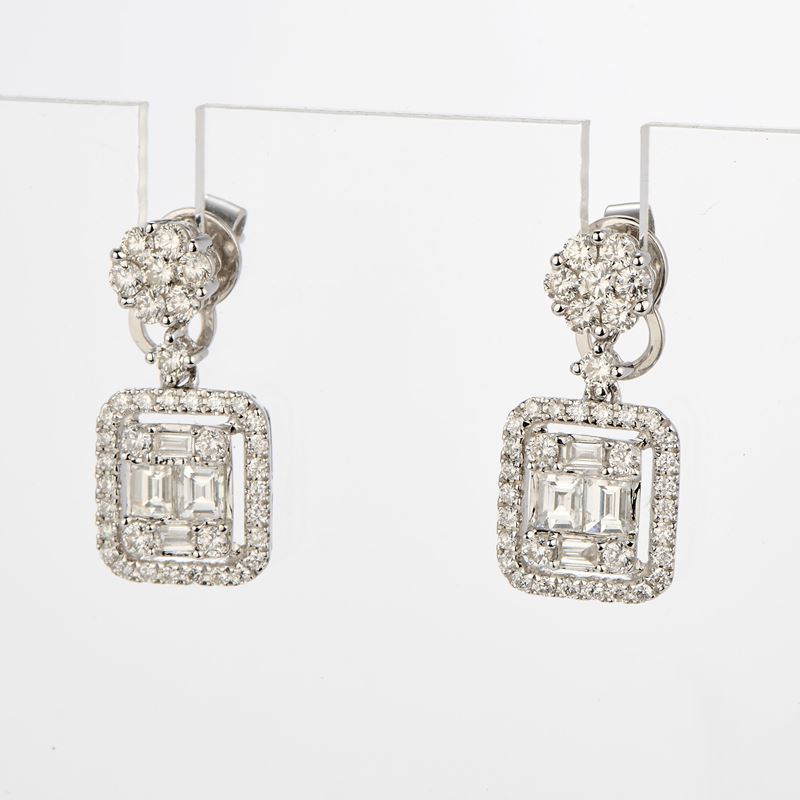 Orecchini in oro bianco e diamanti