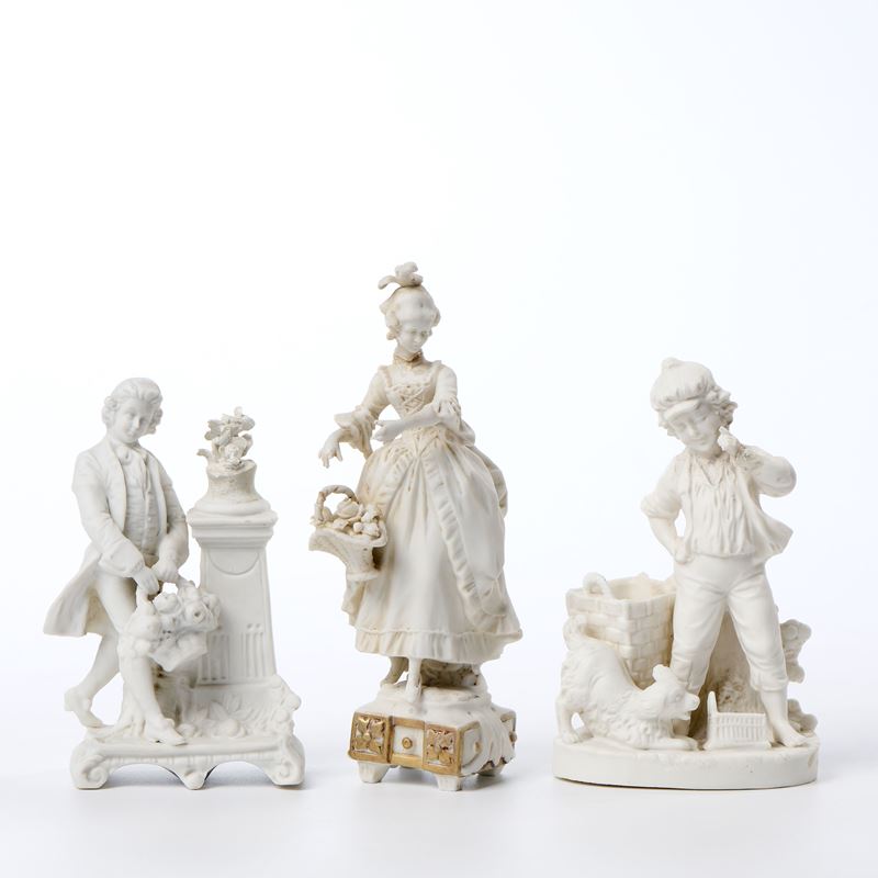 Gentiluomo, damina e ragazzo con cane