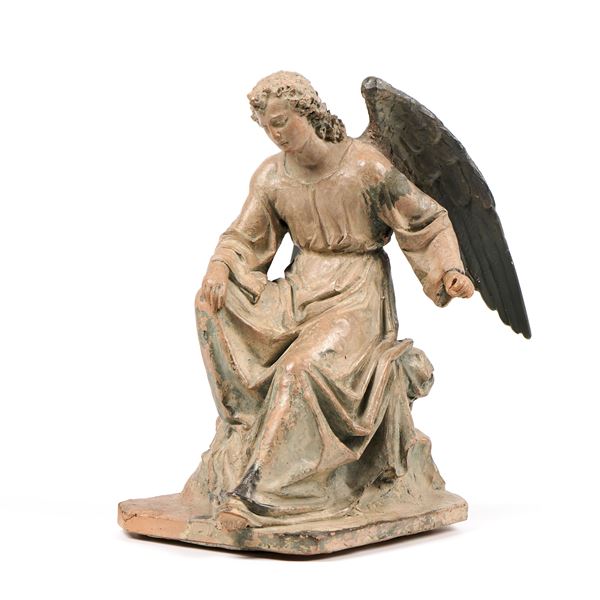 Ignoto scultore inizio XVIII secolo - Angelo assiso