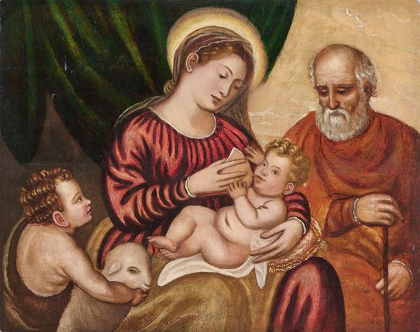 Ignoto del XIX secolo - Sacra Famiglia con San Giovannino
