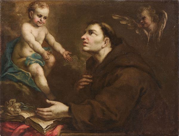 Scuola veneta del XVII secolo - Sant'Antonio da Padova col Bambino