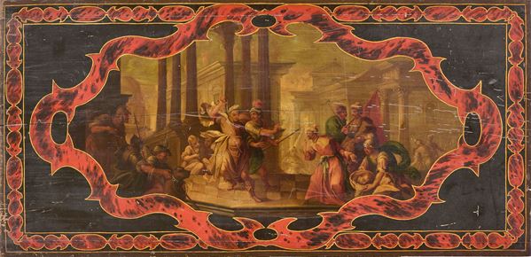 Ignoto inizio XIX secolo - Scena biblica con decoro a finta tartaruga