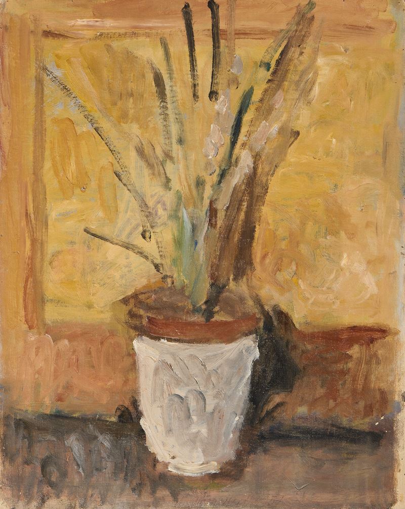 Mario Marcucci - Vaso di fiori, olio su tela applicata su tavola