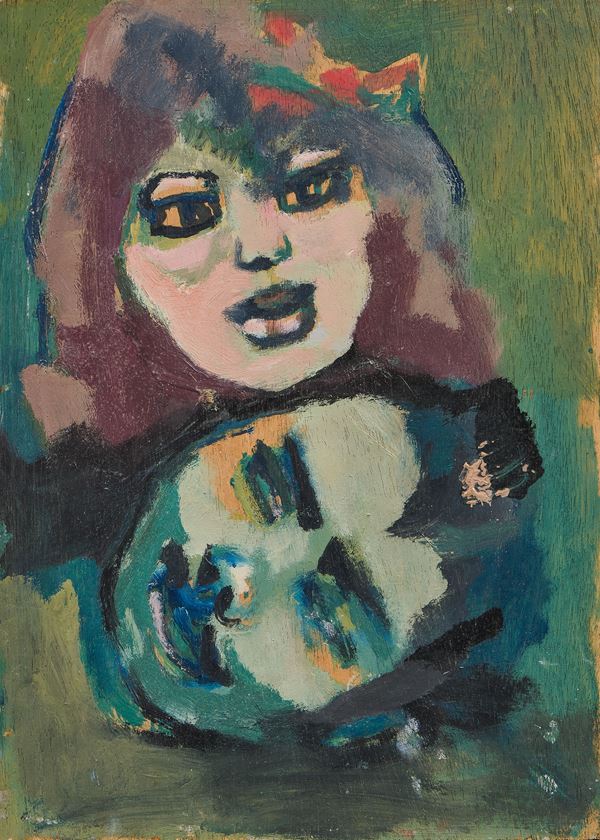 Mino Maccari : Figure  - Olio su tavoletta - Auction Paintings, Drawings, Sculpures and Multiples - Casa d'aste Farsettiarte