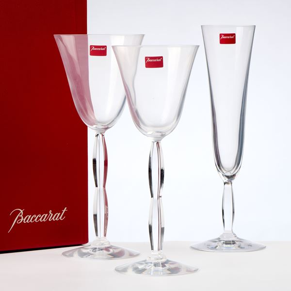 Baccarat "Onde" servizio di bicchieri in cristallo  - Asta L'Arte della Tavola - Casa d'aste Farsettiarte
