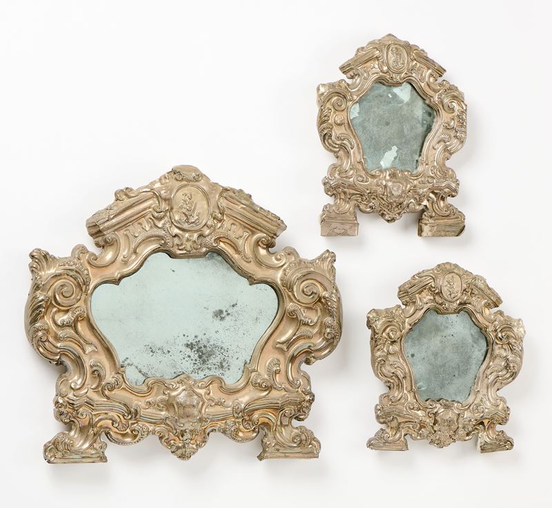 Tre cartegloria in argento