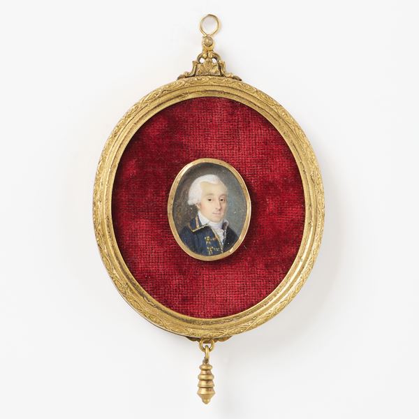 Ignoto del XVIII secolo - Miniatura raffigurante «Ritratto di gentiluomo»