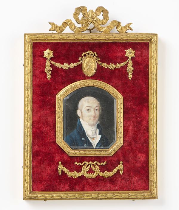 Giovanni Battista Gigola (attr. a) - Miniatura raffigurante «Ritratto di gentiluomo con orecchino»