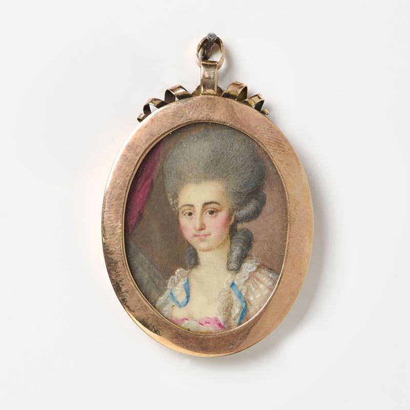 Pendente con miniatura raffigurante «Gentildonna»