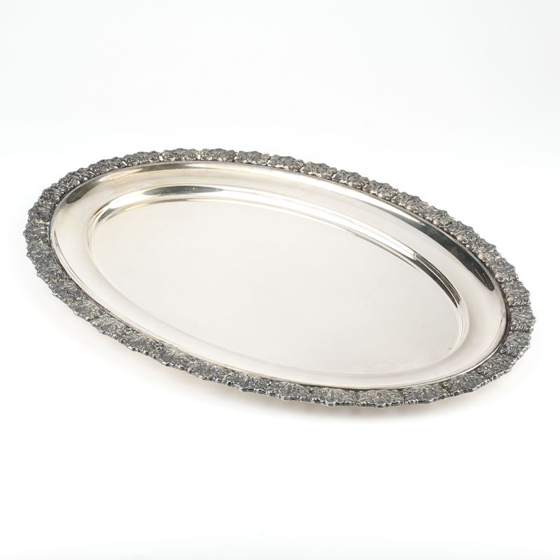 Vassoio ovale in argento