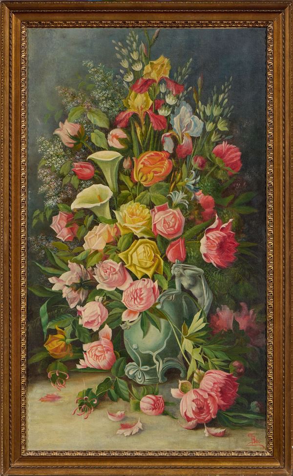 Ignoto del XIX secolo - Natura morta con fiori