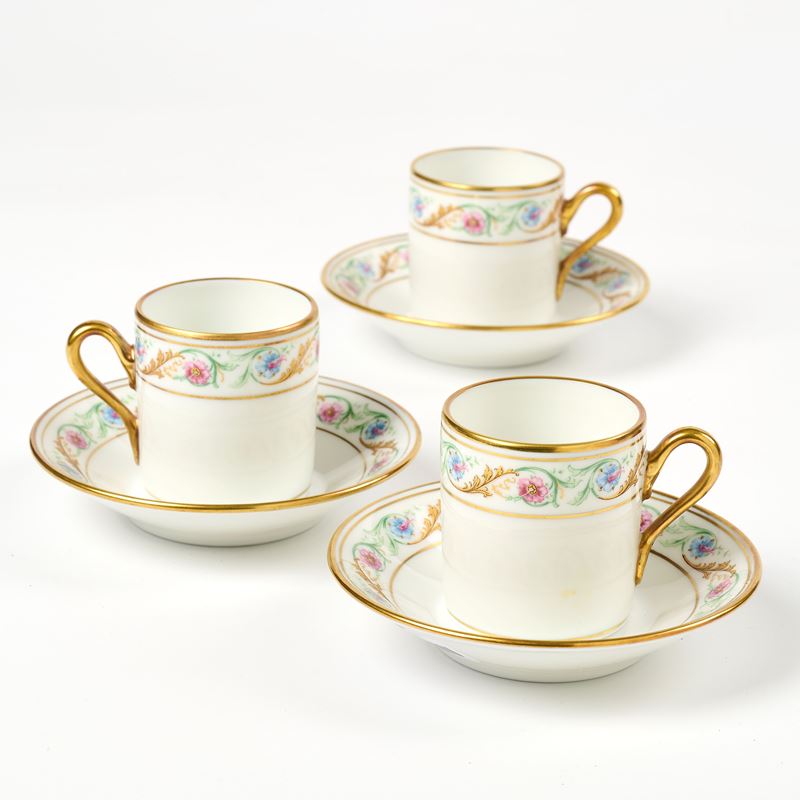 Richard Ginori "Esedra" dodici tazze da caffè con piatto in porcellana